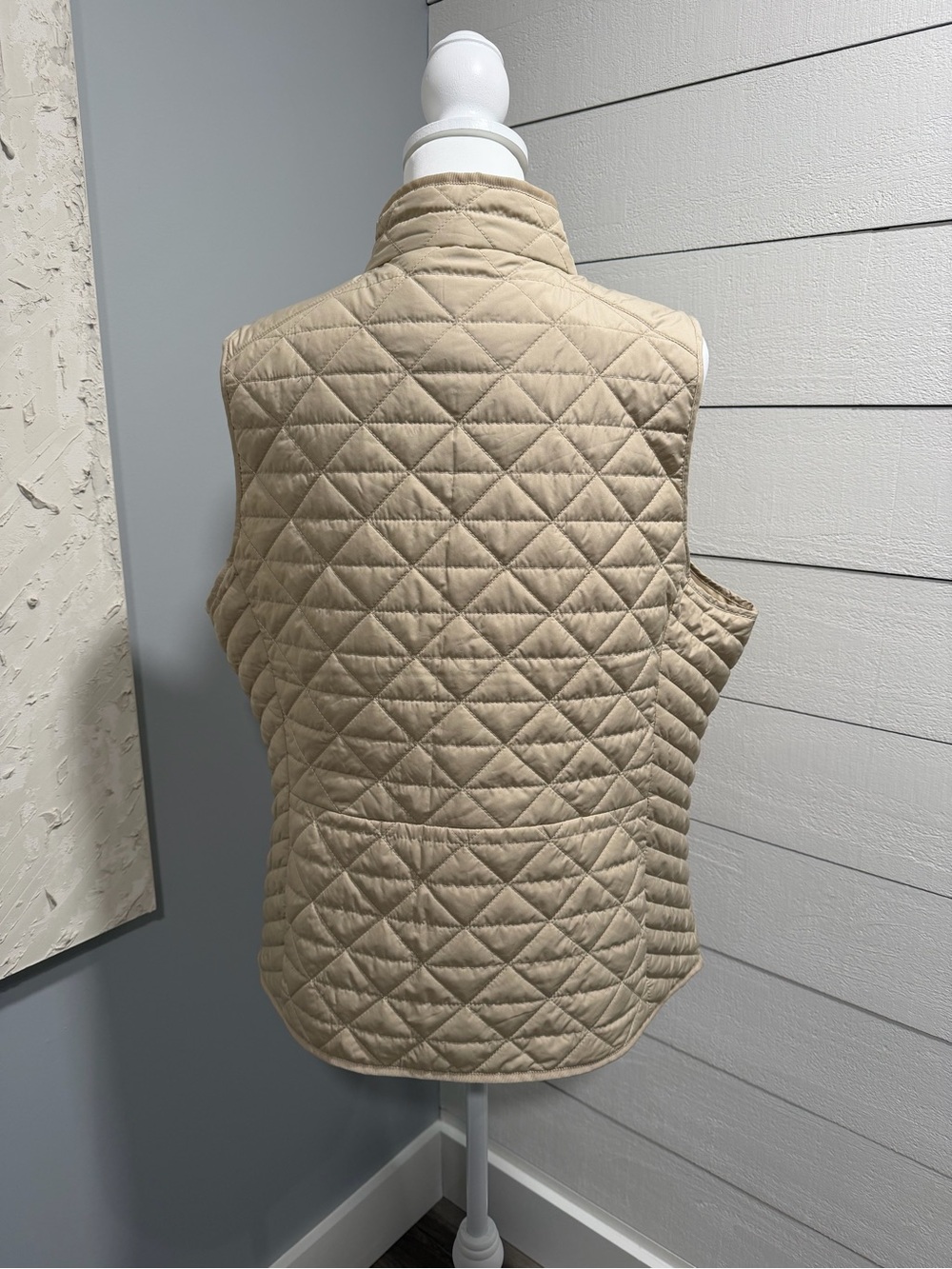 Lands' End Quilted Sleeveless Vest in Beige - Picture 7 of 7